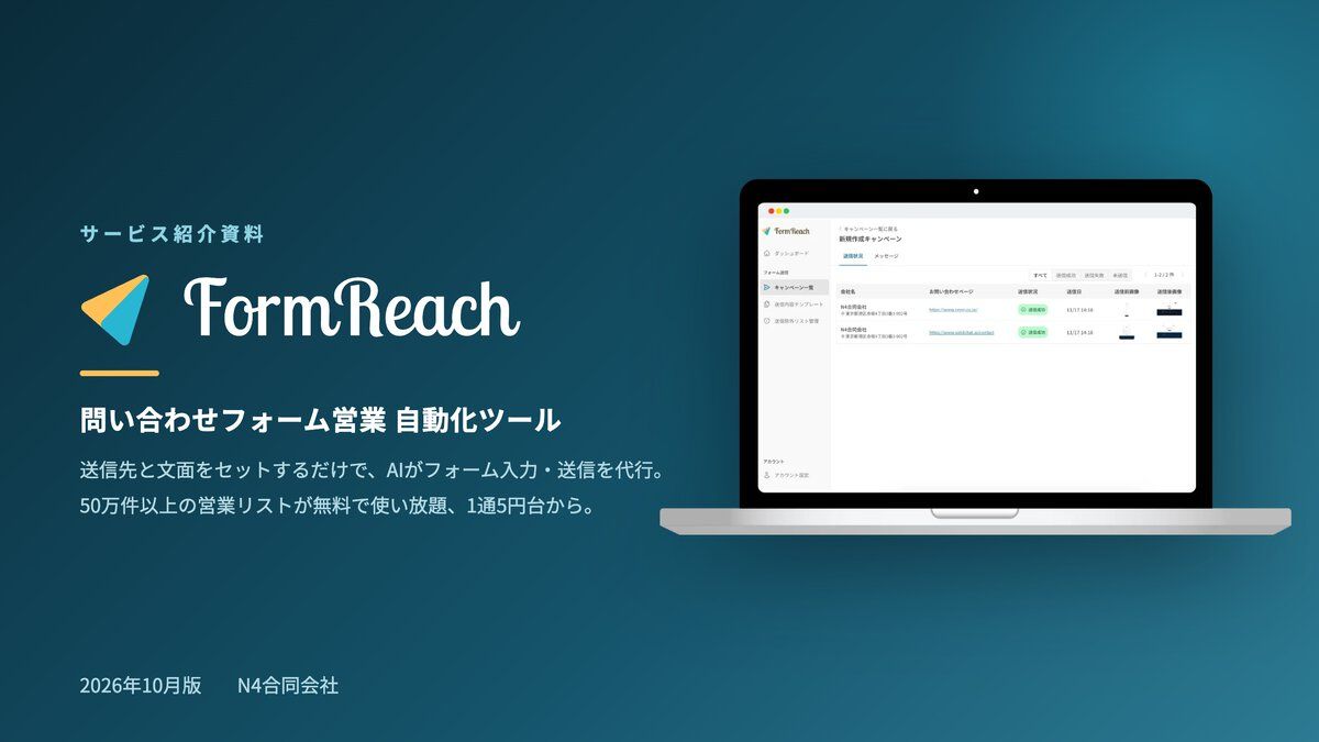FormReach（フォームリーチ）サービス紹介資料